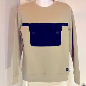 WeSC Miles Streetwear Utility Tan Pullover  Fleece Sweatshirt M NWT